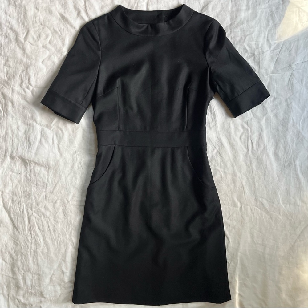 J. Crew Wool Button-Back Sheath Dress